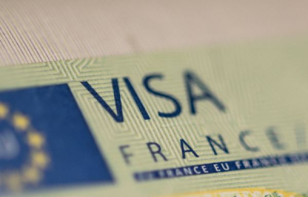 photographie partielle d'un visa