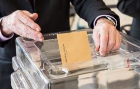 Photograph of an election ballot box